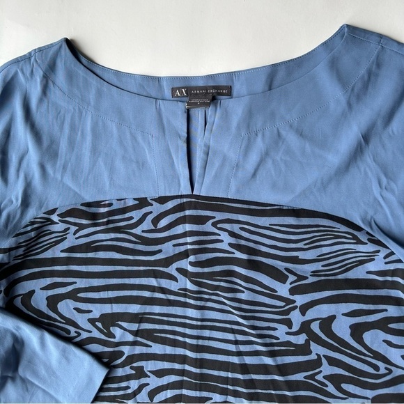 ARMANI exchange animal print blue dress size 0 bodycon - Picture 4 of 5